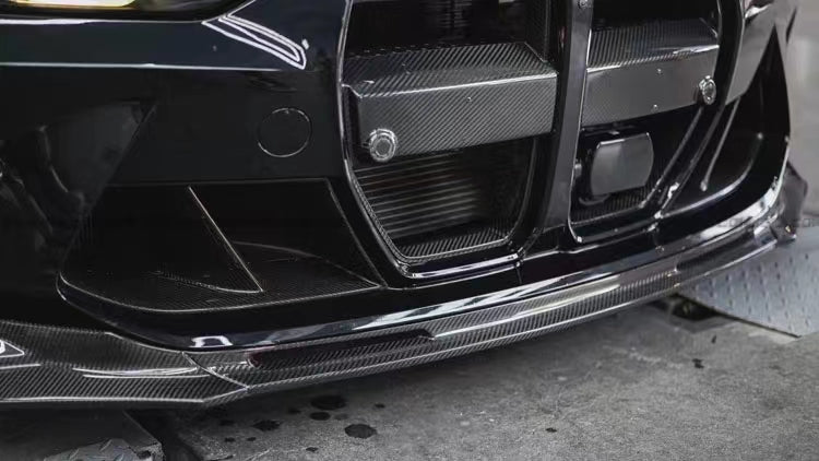 BMW M3/M4 G8X DRY CARBON FIBRE V STYLE FRONT BUMPER LIP 2021+