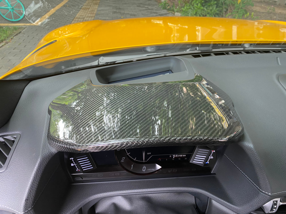 Toyota Supra A90 Dry Carbon Fibre Upper Speed-Meter Cluster Cover (LHD)