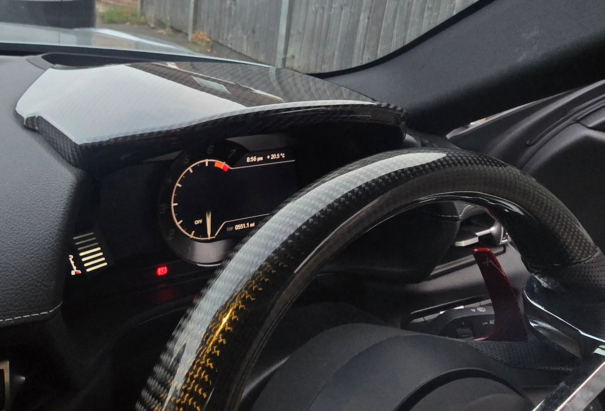 Toyota Supra A90 Dry Carbon Fibre Upper Speed-Meter Cluster Cover (RHD, 2PCS)