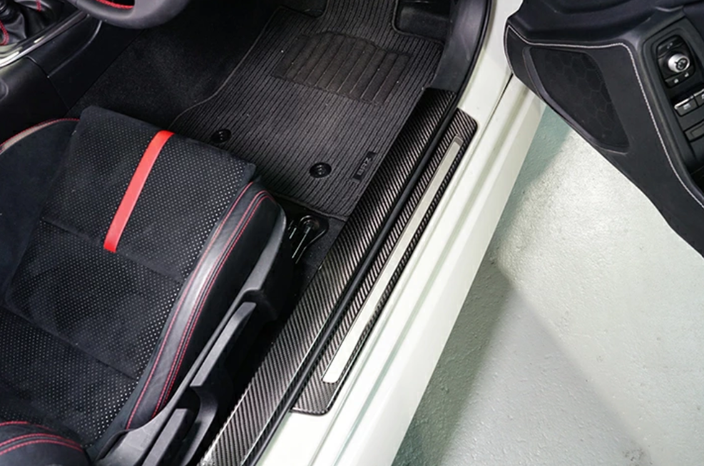Dry Carbon Fibre Door Sill Plate Cover - Toyota GR86 / Subaru BRZ