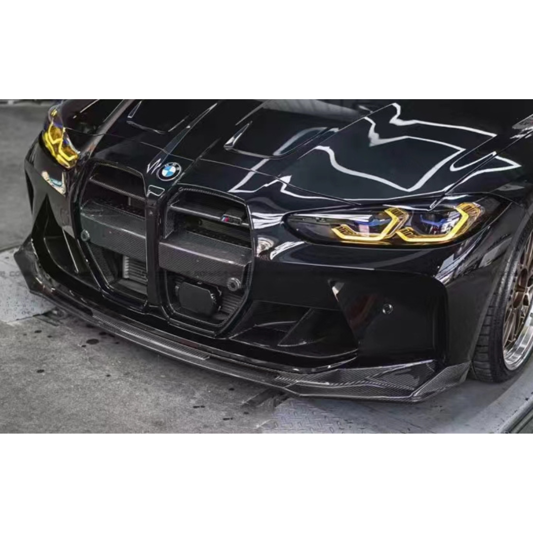 BMW M3/M4 G8X DRY CARBON FIBRE V STYLE FRONT BUMPER LIP 2021+