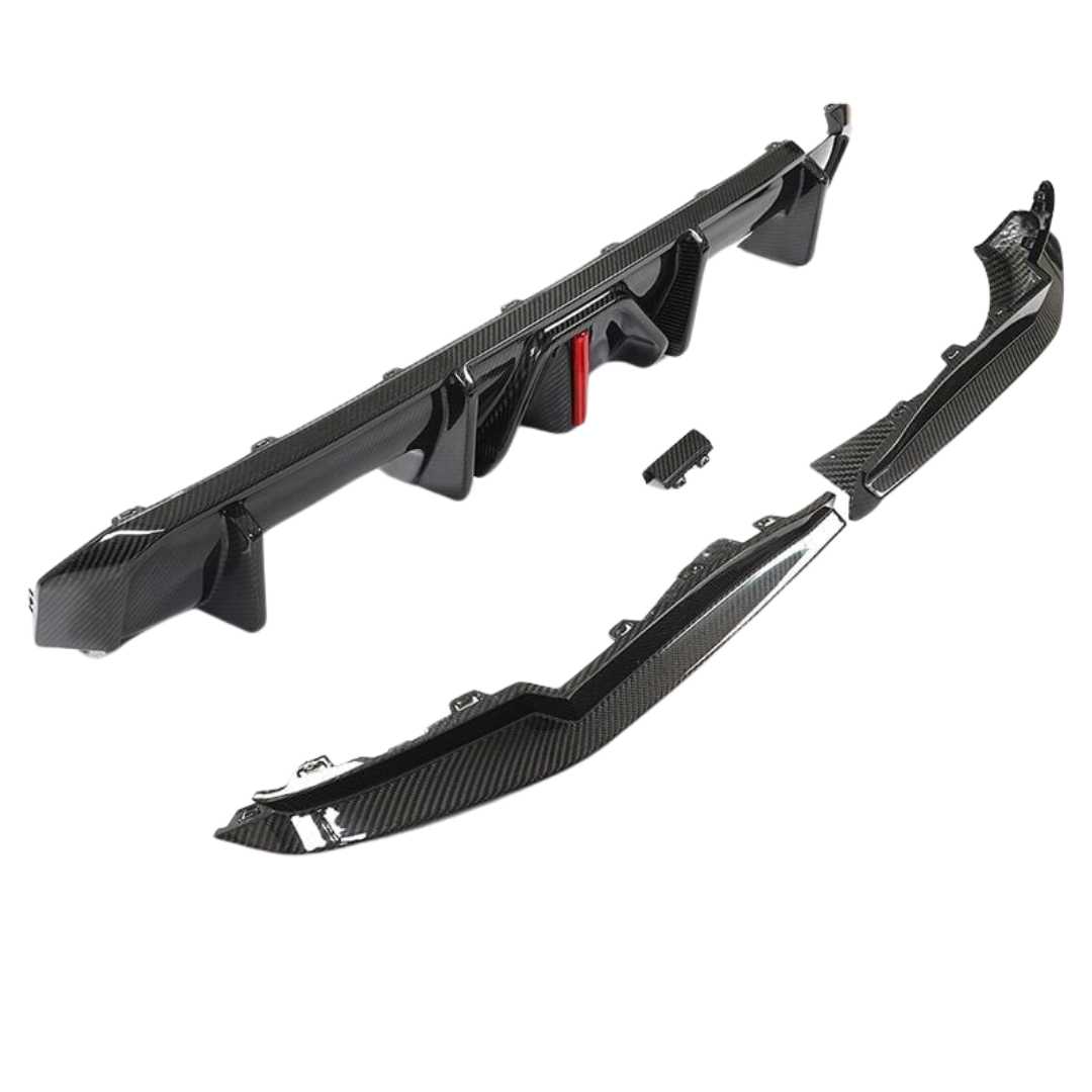 BMW M3/M4 G8X DRY CARBON FIBRE REAR DIFFUSER WITH LED 2021+