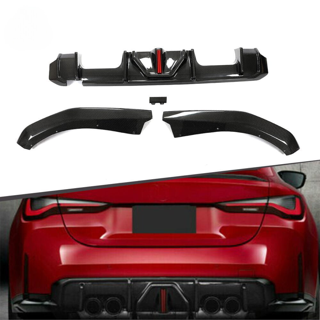 BMW M3/M4 G8X DRY CARBON FIBRE REAR DIFFUSER WITH LED 2021+