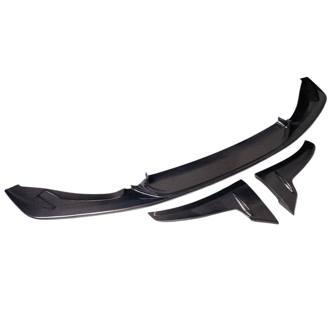 BMW M3/M4 F8X LAPTORR STYLE CARBON FIBRE FRONT BUMPER LIP (3PCS)