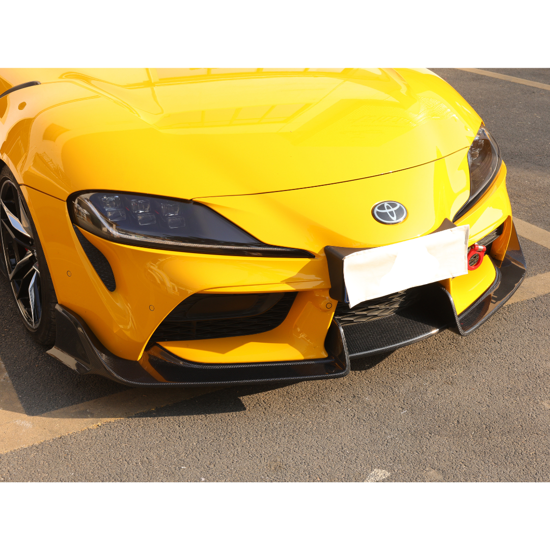 Toyota Supra A90 Carbon Fibre Adro Style Front Bumper Lip 2019+ (3 PCS)