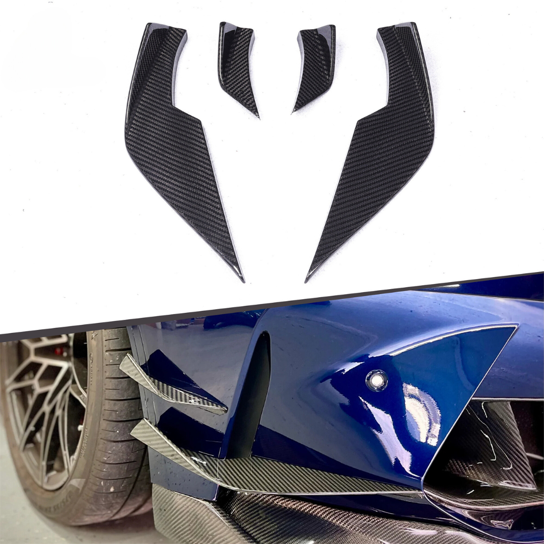 BMW M3/M4 G8X DRY CARBON FIBRE VS STYLE FRONT BUMPER CANARDS (4 PCS)