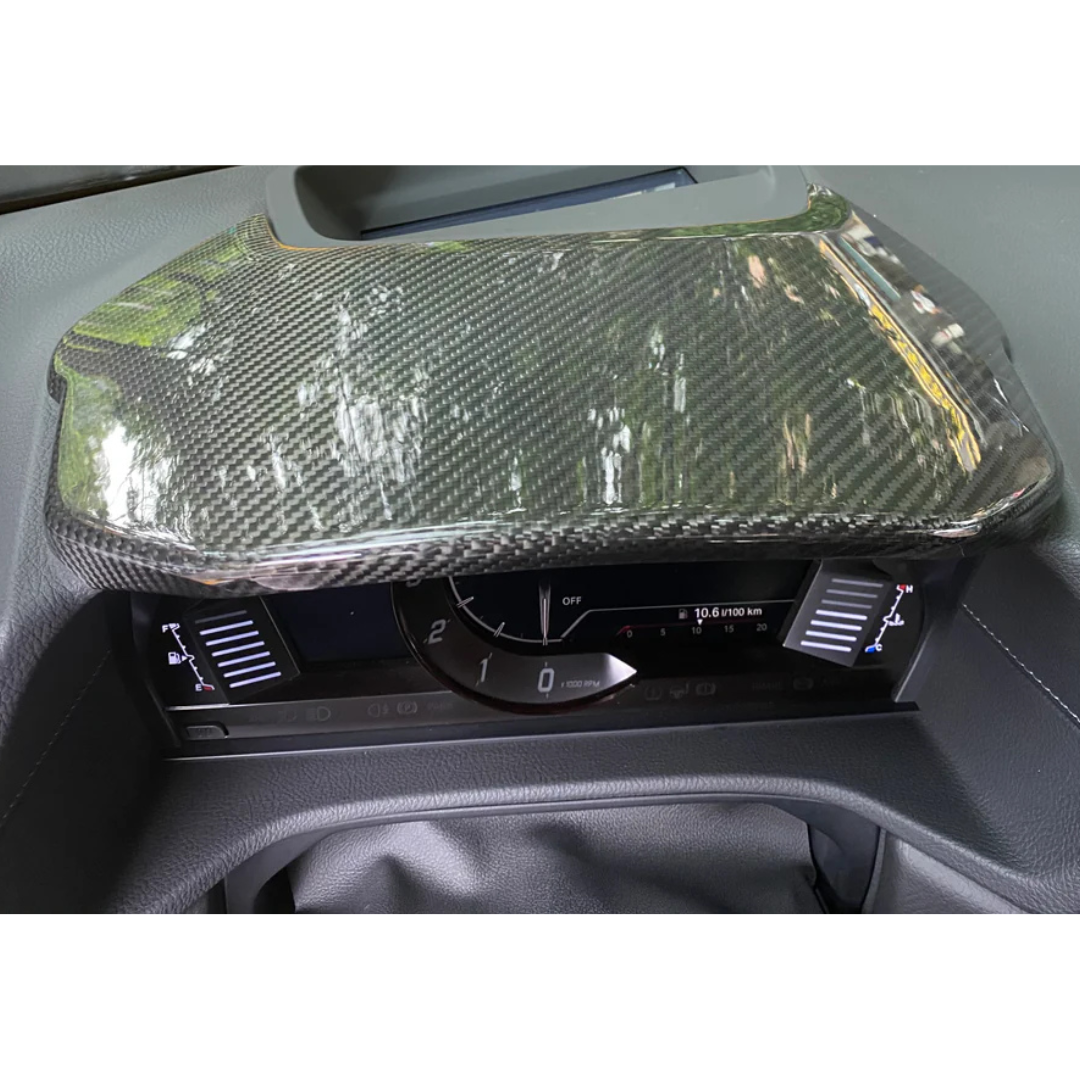 Toyota Supra A90 Dry Carbon Fibre Upper Speed-Meter Cluster Cover (RHD, 2PCS)