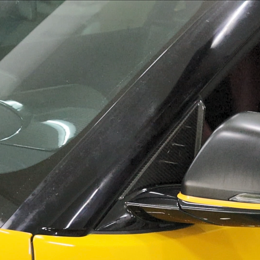 Toyota Supra A90 Dry Carbon Side Mirror Wind Deflector Triangle Trims (2PCS)