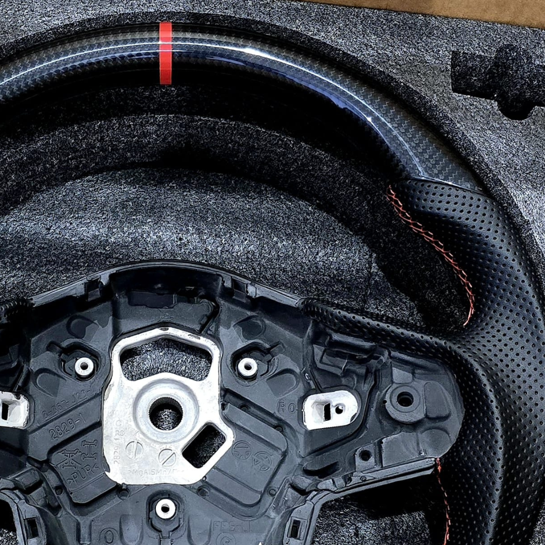 Toyota Supra A90 Carbon Fibre Steering Wheel (Red Stitching)