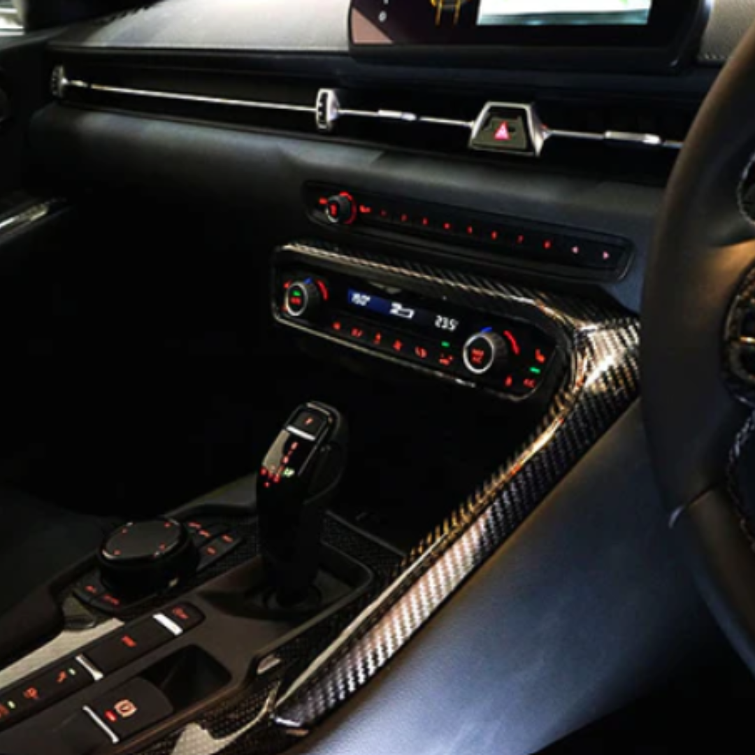 Toyota Supra A90 Dry Carbon Fibre Centre Console Cover (RHD, 2PCS)