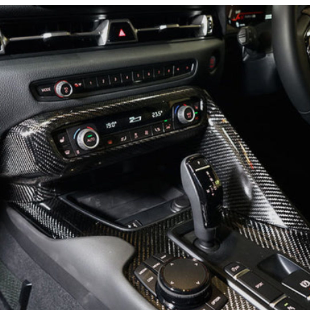 Toyota Supra A90 Dry Carbon Fibre Centre Console Cover (RHD, 2PCS)