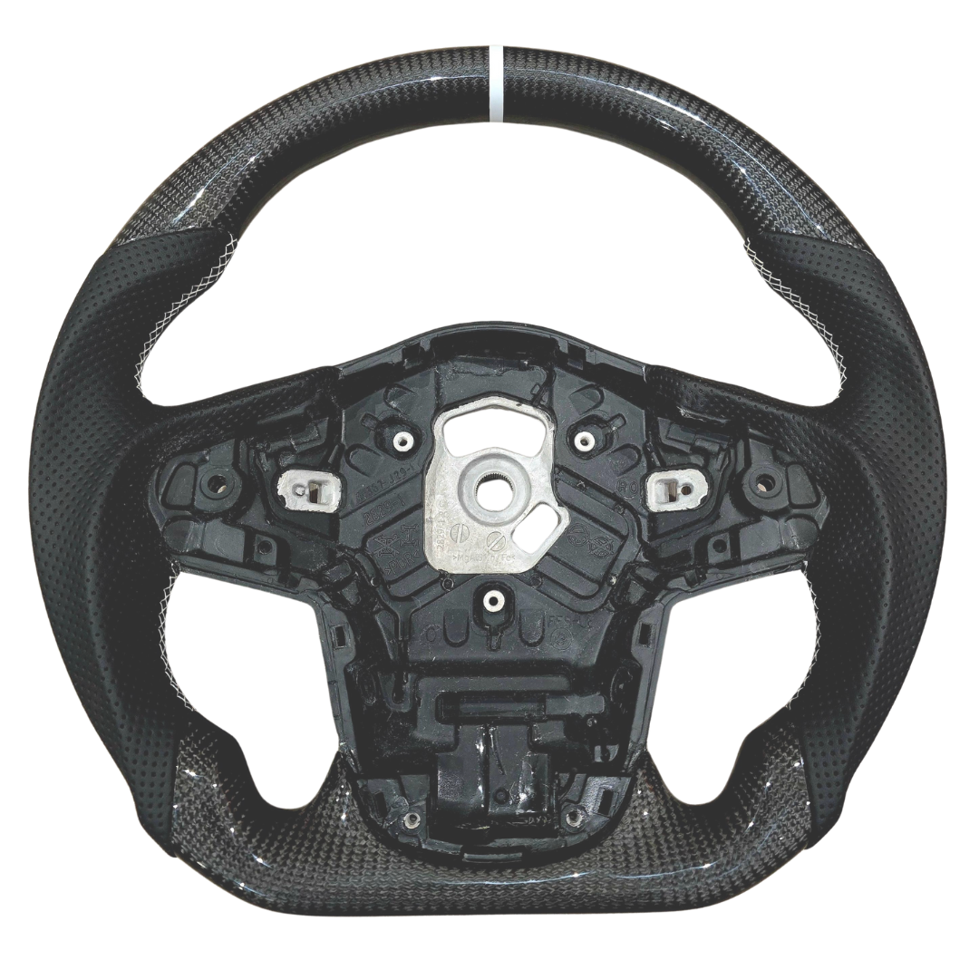 Toyota Supra A90 Carbon Fibre Steering Wheel (White Stitching)
