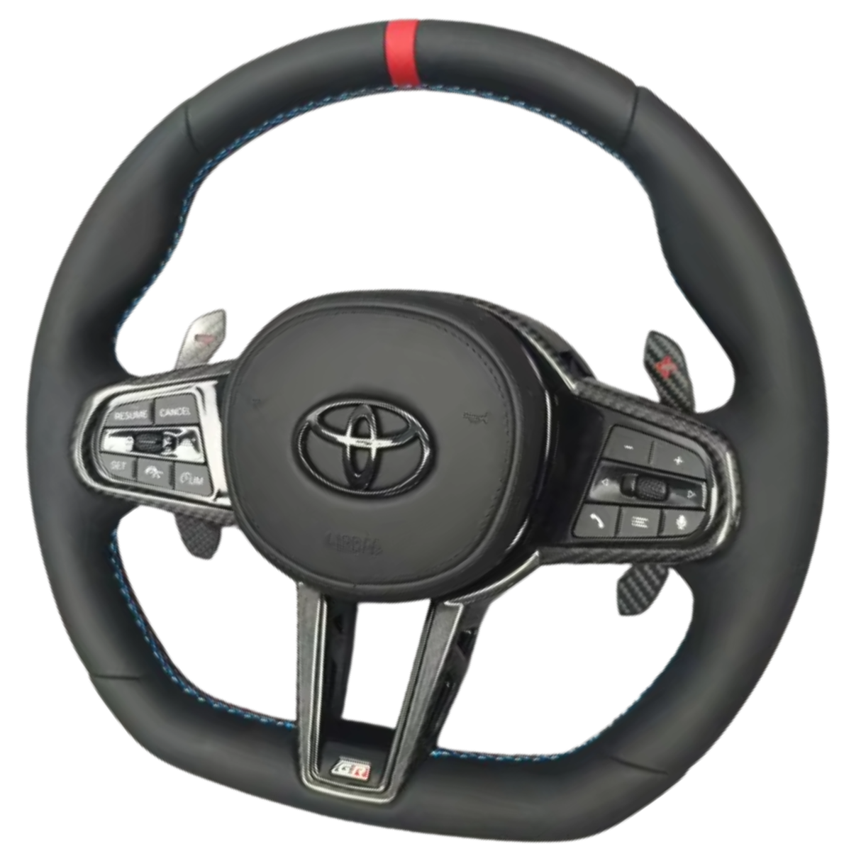 Toyota Supra A90 LCI Perforated Leather & Carbon Steering Wheel (without M+ Buttons)