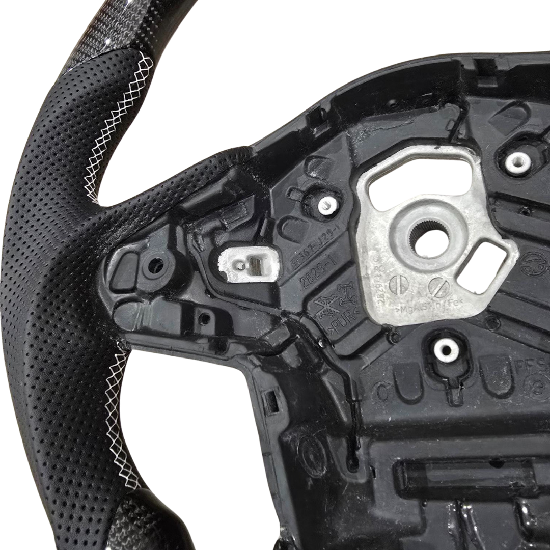 Toyota Supra A90 Carbon Fibre Steering Wheel (White Stitching)