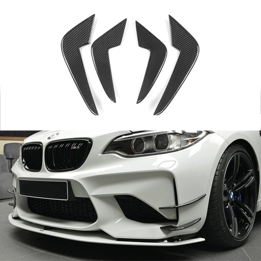 BMW F87 M2 DRY CARBON FIBRE FRONT CANARDS (4PCS)