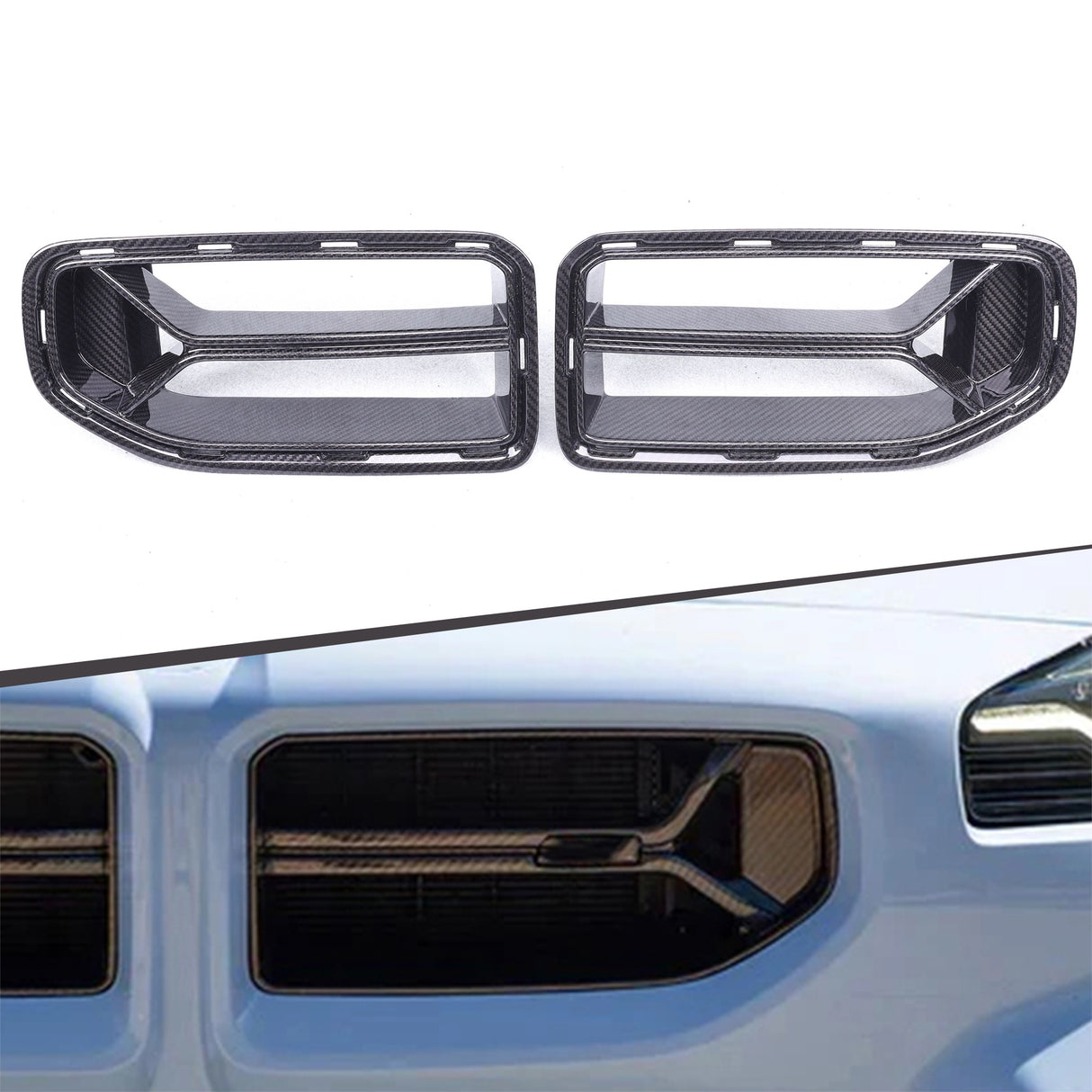 BMW G87 CSL STYLE DRY CARBON FIBRE FRONT GRILLE (2 PCS)