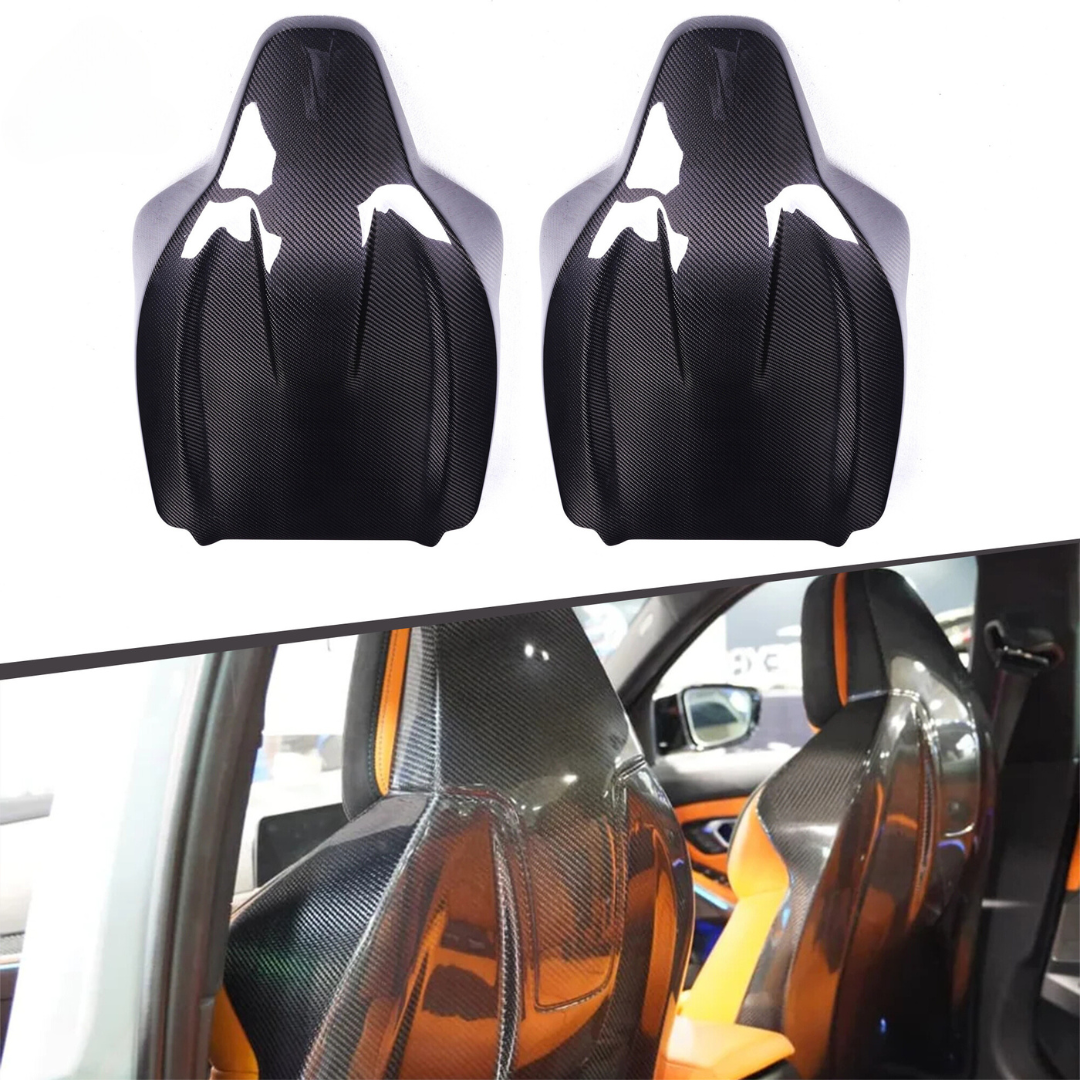BMW M3 G80 DRY CARBON FIBRE SEAT BACK COVERS (SET OF 2)