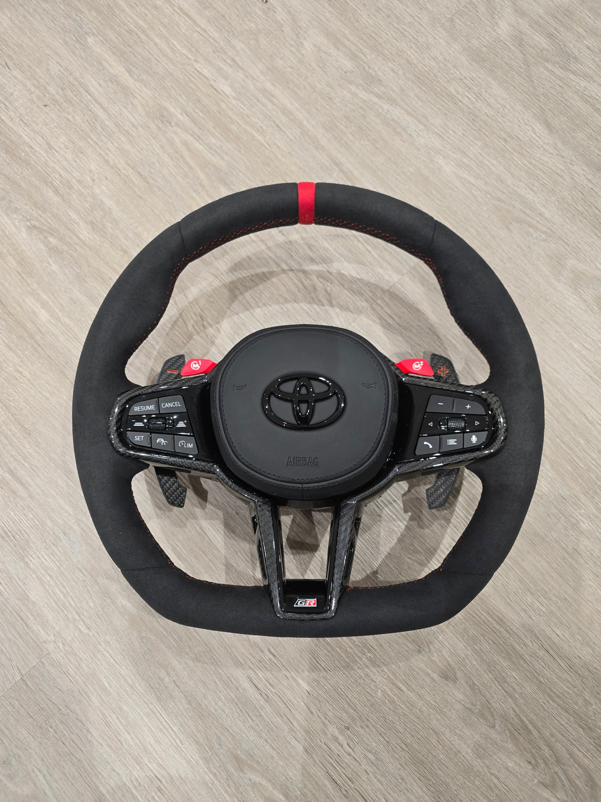 Toyota Supra A90 LCI Alcantara & Carbon Steering Wheel (BMW G-Series Design)